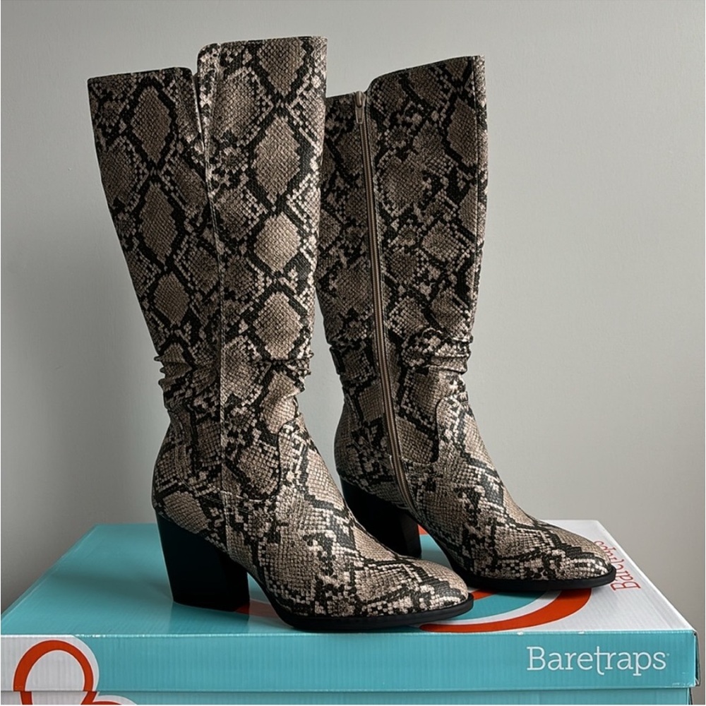 BareTraps Lilly Tall Snakeskin Embossed Boots - Picture 2 of 15